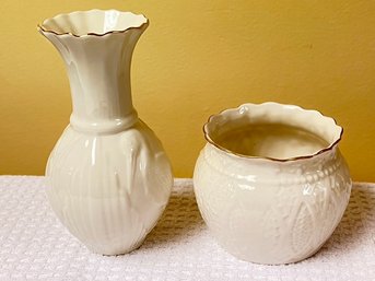 Front Or Back, These Belleek Vases Are Divine, Red Mark, Collectors Society