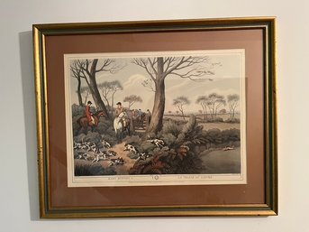 Antique English Hunting Scene Hare Hunting