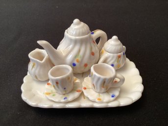 Miniature Tea Set Floral Design Vintage