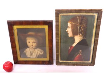 19th C. Prints Of Da Vinci's Portrait Of A Girl & Dutch Boy