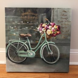 Joy Of Paris Bicycle Giclee Art - 18 X 18