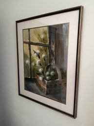 Large Well Framed Print Featuring A Butterfly By A Window