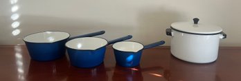 Stylist Set Of Vintage Enameled Cookware