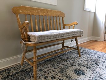 Adorable Ochre Painted Bench With Custom Cushion