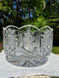 Amazingly Beautiful, Wonderfully Cut, Both Wheel Cut And Etched Crystal, Center Fruit Bowl