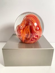 Art Glass Large Sphere & Bud Vase