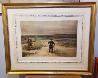 Vintage Print By Charles Whymper 'Snipe Shooting