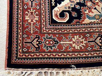 Gorgeous Rust/navy And Ivory 76' X 49' Rug