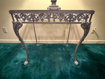 Glass Top Metal Table With Claw Feet