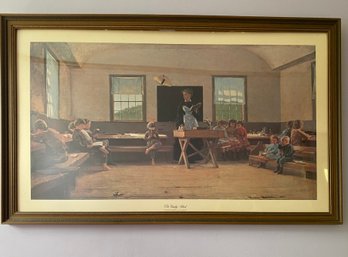 The Country School By Winslow Homer Large Frame Poster 47x29 Shows Lovely Historical Depiction Of Days Gone By