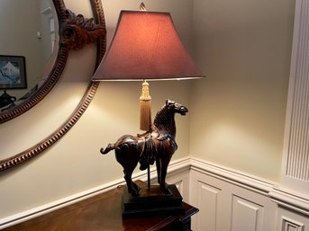 Horse Form Table Lamp On Rectangular Platform