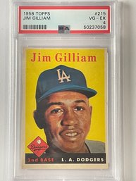 1958 Topps Jim Gilliam Card #215     PSA 4