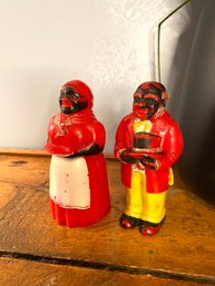 Lot 1- Uncle Moses And Aunt Jemima Shakers- Black Americana  1950s