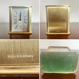Tiffany & Co Brass Quartz Desk Clock Made In Germany Roman Numerals/INSCRIPTION