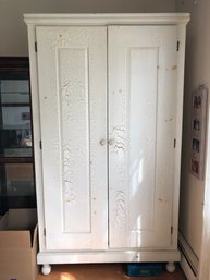 Shabby Chic Cream Armoire With Crackled Finish