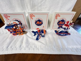 Lot Of 3 NY Mets Christmas Ornaments, In Original Boxes