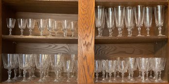 Water, Wine, Champagne, Sherry, & Cordial Large Glass Lot