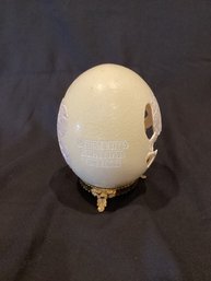 Real Carved Ostrich Egg