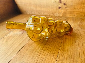 Vintage Amber Glass Grape Cluster Bottle