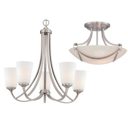 Brushed Nickel Light Fixtures - Kitchen