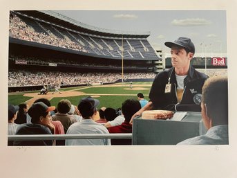 Max Ferguson Original Serigraph Of Yankee Statium Baseball Limited Edition