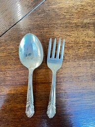 International Silver, Sterling, Children's First Fork And Spoon, Bridal Pattern