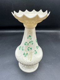 Belleek Vintage Shamrocks Island Vase