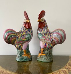 Pair Of Colorful Roosters