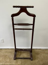 Vintage Wooden Butler With Brass Hook