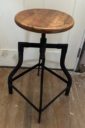 Refinished Industrial Bench Stool. 1940s