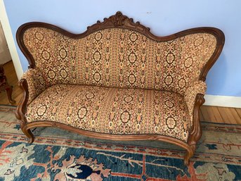 Antique Victorian Wood And Nailhead Trim Sofa Couch 66x33x38