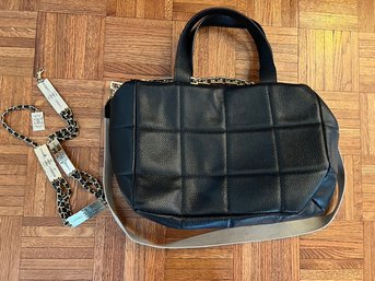 Italian Butter Soft Purse, Vera Pelle, W/ Faux Chanel Belt