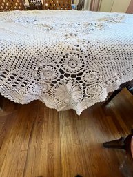 Cotton Crocheted Tablecloth, Nice Condition