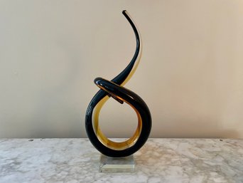 Vintage Sinuous Murano Glass Abstract Sculpture