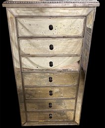 A Mirrored Modern Look Seven Drawers Lingerie Chest