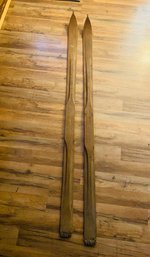 Antique Wooden Skis -great Holiday Decor