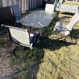 Outdoor Table And Chairs Plus Glider Bench Chair