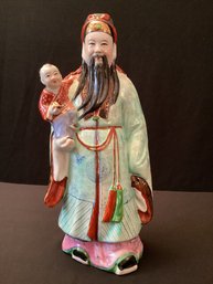 14 Inch Chinese Figure Vintage Fu Xing Deity Of Happiness  Star God Statue