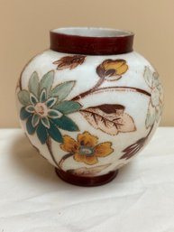 Bulbous Form Floral Decorated Vase