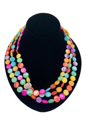 Multi Colored Mother Of Pearl Shell Beaded Necklace