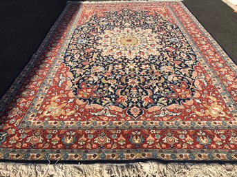 Magnificent Isfahan Hand Knotted Persian Rug,  10 Feet 2 Inch By 6 Feet 8 Inch