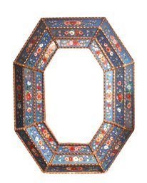 Stunning Hand-made Verre Glomis Floral Mirror