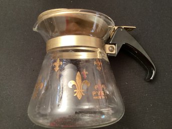 Pyrex Single Serve Coffee Pot Fleur-de-lis