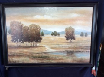 Safari Framed Landscape Print On Canvas