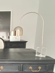 Modern Chrome & Glass Arc Lamp