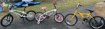THREE -  20' Inch Vintage Bmx Bicycles Mongoose And Huffy