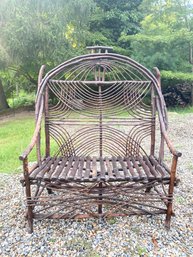 Very Special Handmade Adirondack Loveseat Twig Bench  (1 Of 2)