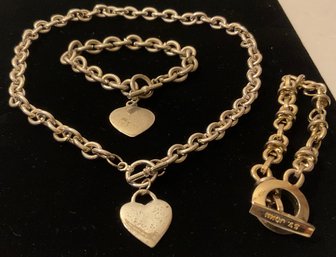St John Bracelet & Heart Necklace & Bracelet.