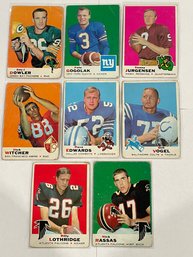 1969 Topps Football Cards.    8 Cards Total.