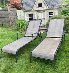 Pair Of Wrought Iron Patio Loungers